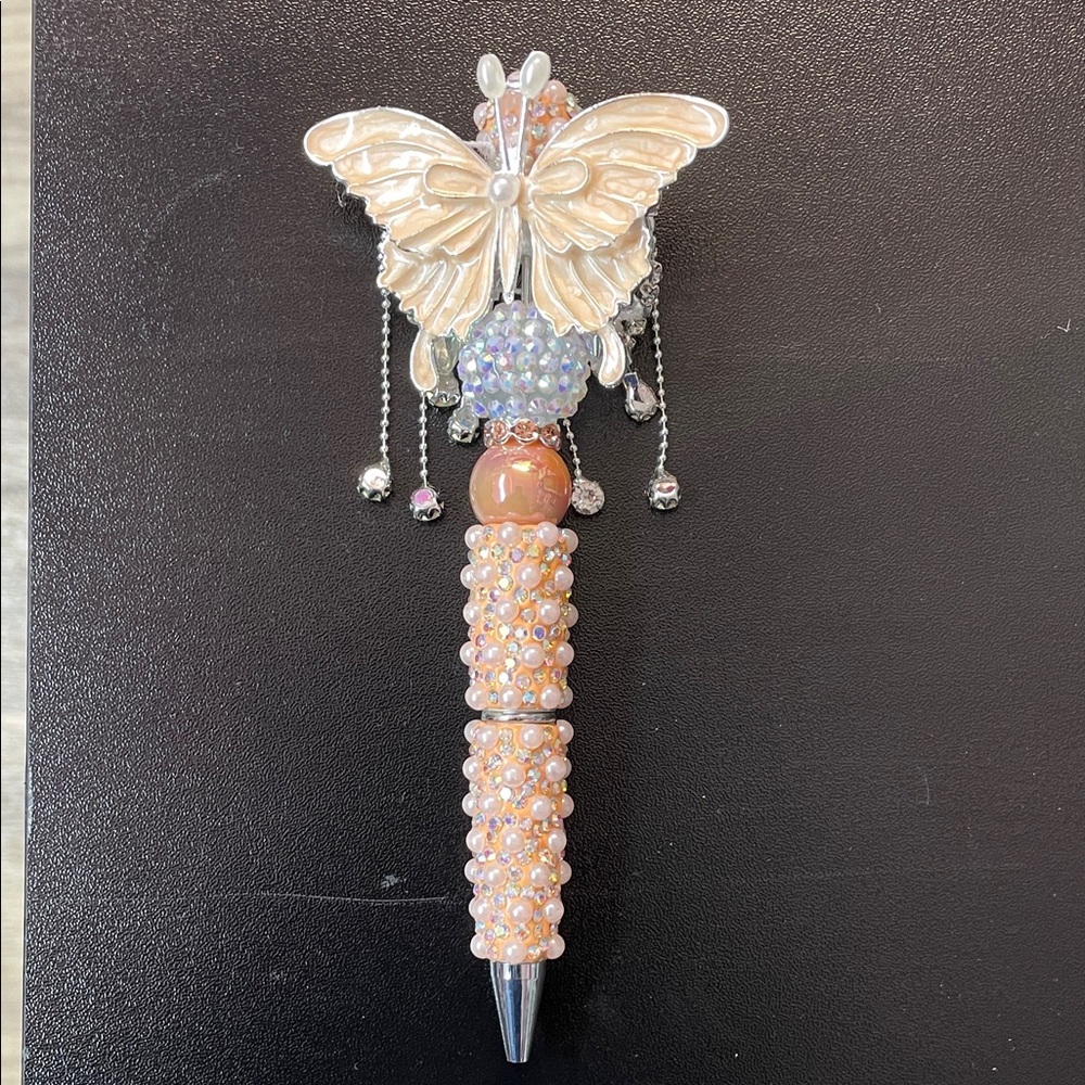 Butterfly Beaded Pen with Pearls